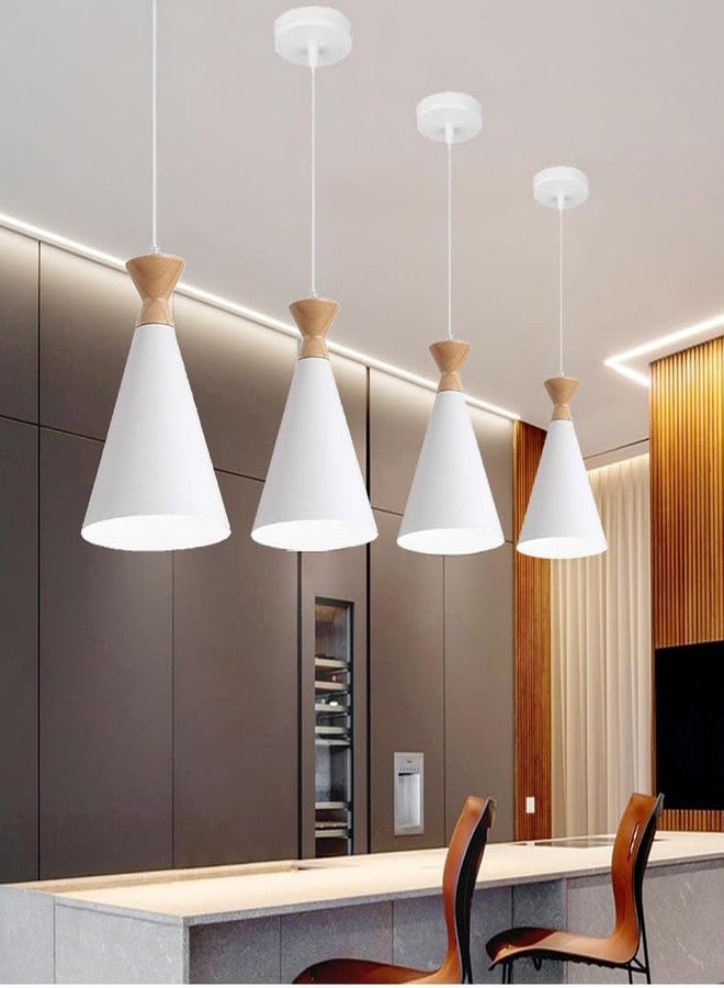 Keyplus Hanging Cone Shade Light, Bulb Not Included, White, Pack of 4 - Image 1